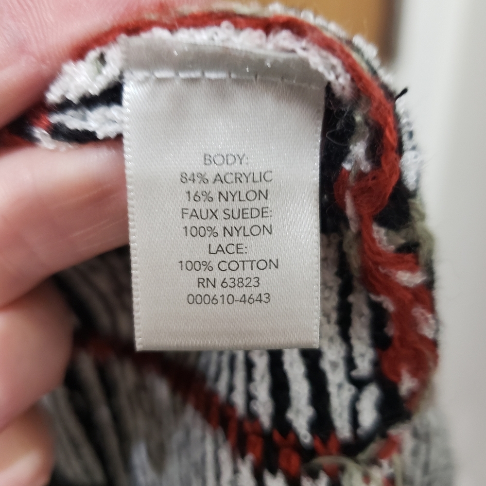 christopher & banks, open front fringe black & white cardigan sweater, XL - Picture 10 of 16